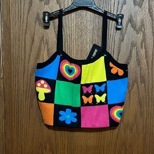 Colorful Patchwork Crop Top
